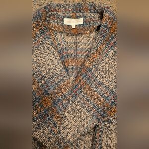 Blue and Brown Plaid Trench Coat